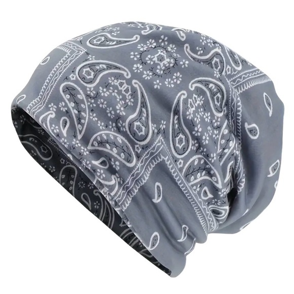 Accessories - ✂️ SPRING SWEEP SALE Paisley Print Loose Fit Lined Elastic Slouchy Beanie Hat